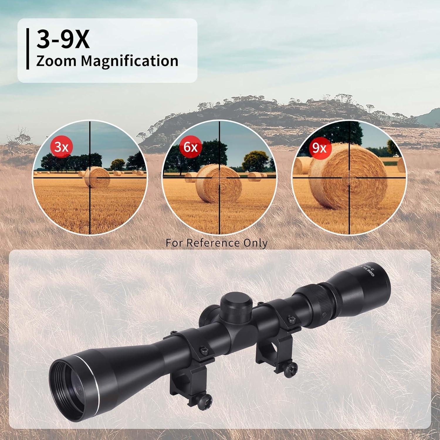 Goetland Richtkijkers 3-9x40 SFP Crosshair R4 met Montageringen voor Luchtbuks en Airsoft