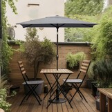 Sekey Aluminium tuinparasol, uv-bescherming 50+, rechthoekig, grijs, 210 × 140 cm, rechthoekige parasol, grijs., 210 × 140 cm, Rechthoekige parasol
