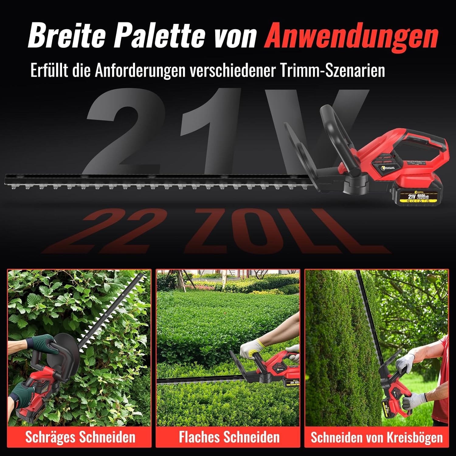CONENTOOL 21V accu-heggenschaar