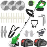 Draadloze Grasmaaier met 2x 21V 4.0Ah Accu's en 3 Bladen - 3-in-1 Telescopische Bosmaaier