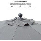 PURPLE LEAF Parasol 270 cm rond, zweefparasol met zwengel, kantelbare parasol, sterke uv-bescherming, voor balkon, tuin en terras, grijs