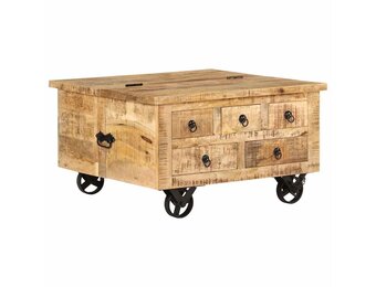 vidaXL Salontafel 70x70x40 cm ruw mangohout
