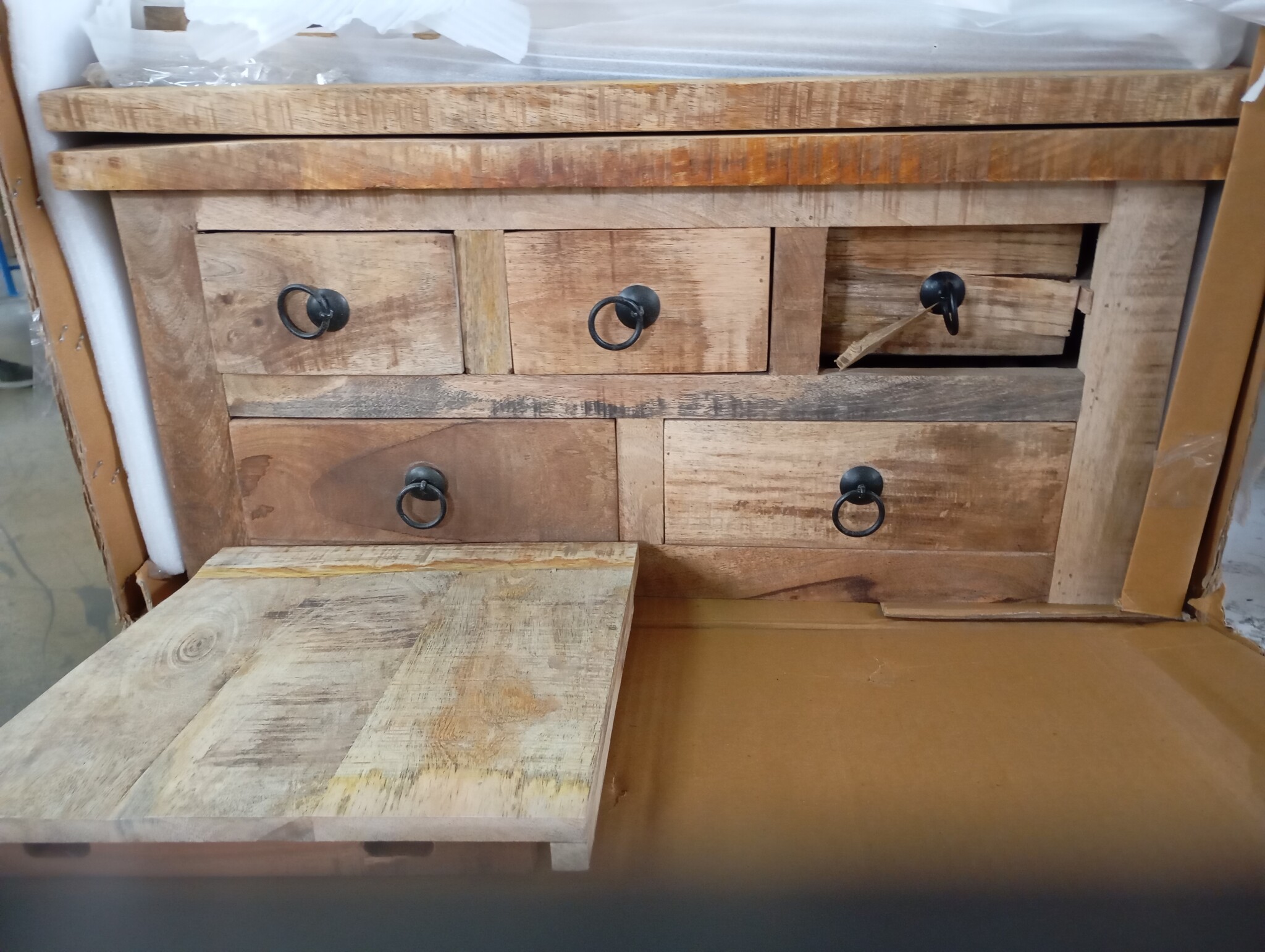 vidaXL Salontafel 70x70x40 cm ruw mangohout
