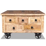 vidaXL Salontafel 70x70x40 cm ruw mangohout