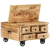 vidaXL Salontafel 70x70x40 cm ruw mangohout