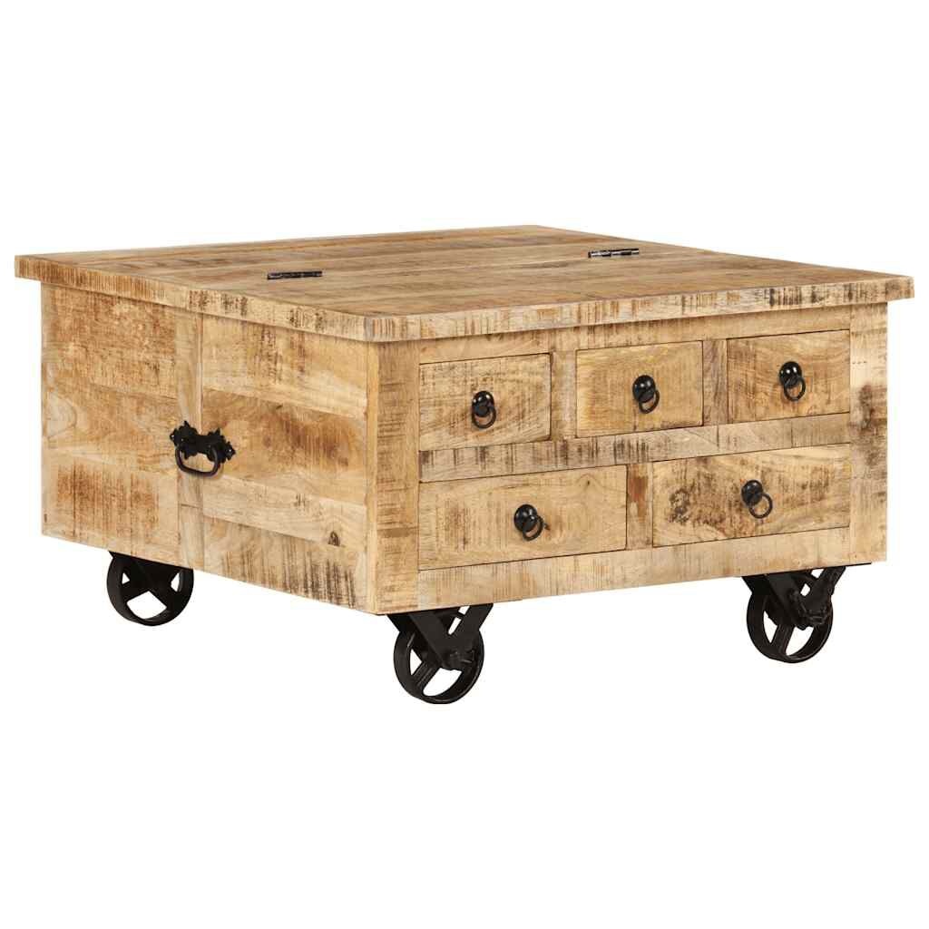 vidaXL Salontafel 70x70x40 cm ruw mangohout