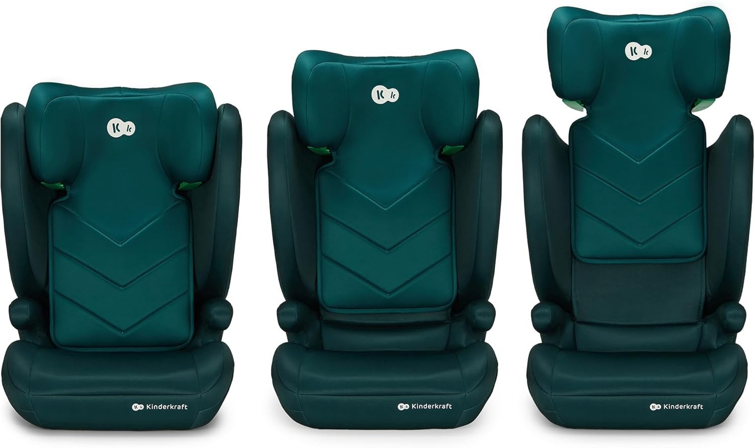 Kinderkraft I-SPARK Baby-autostoeltje i-Size Groep 2/3 100-150 cm, van 3,5 tot 12 jaar, 15 tot 36 kg, licht (4,5 kg), 3-puntsgordel, Zijbescherming, Groente