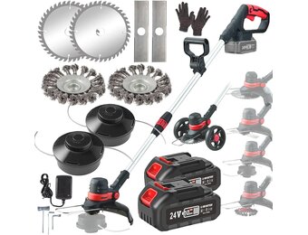 Accu Grastrimmer 4-in-1 Telescopisch met Koolborstelloze Motor en 2x 4.0Ah Batterijen