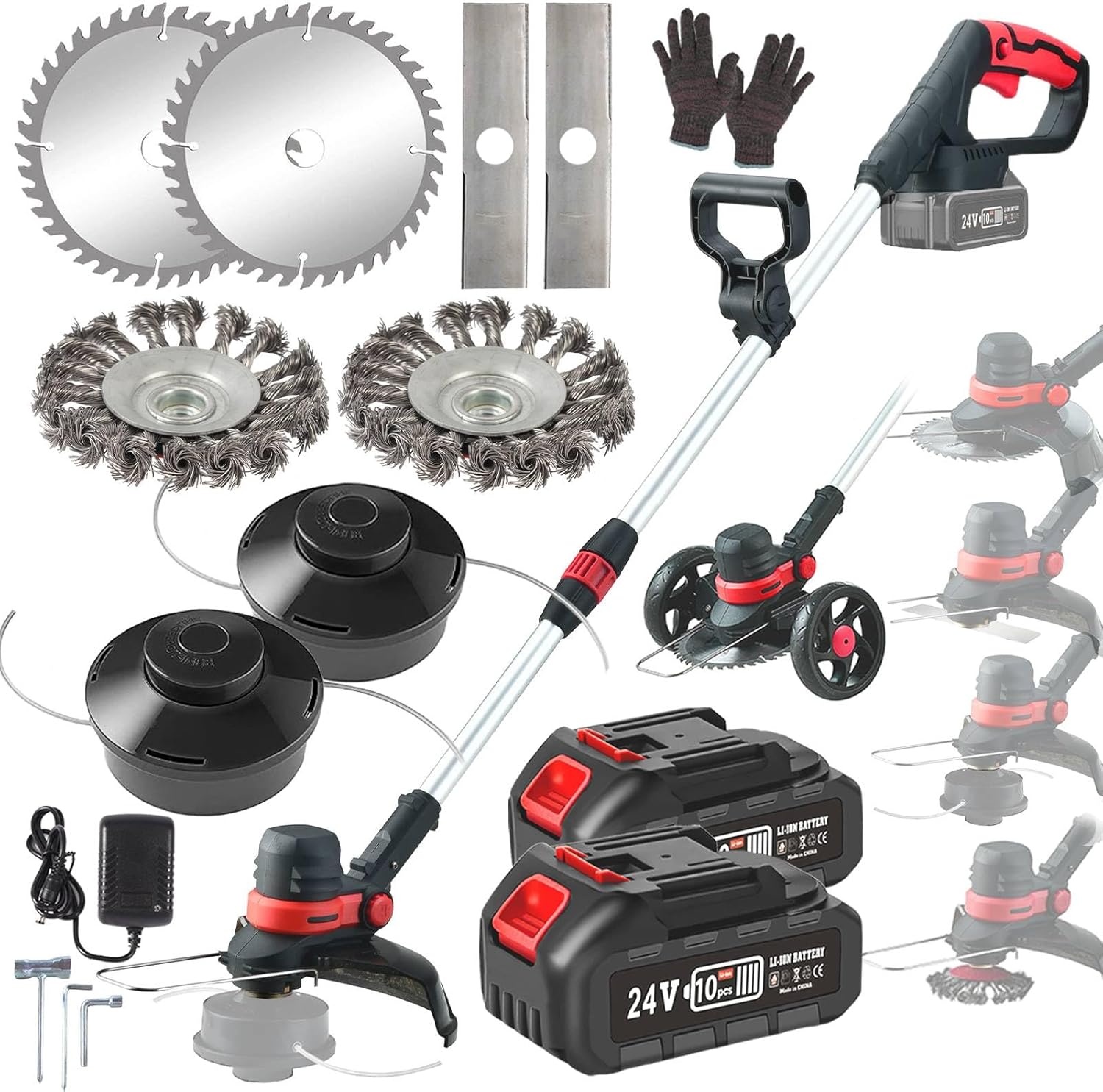Accu Grastrimmer 4-in-1 Telescopisch met Koolborstelloze Motor en 2x 4.0Ah Batterijen
