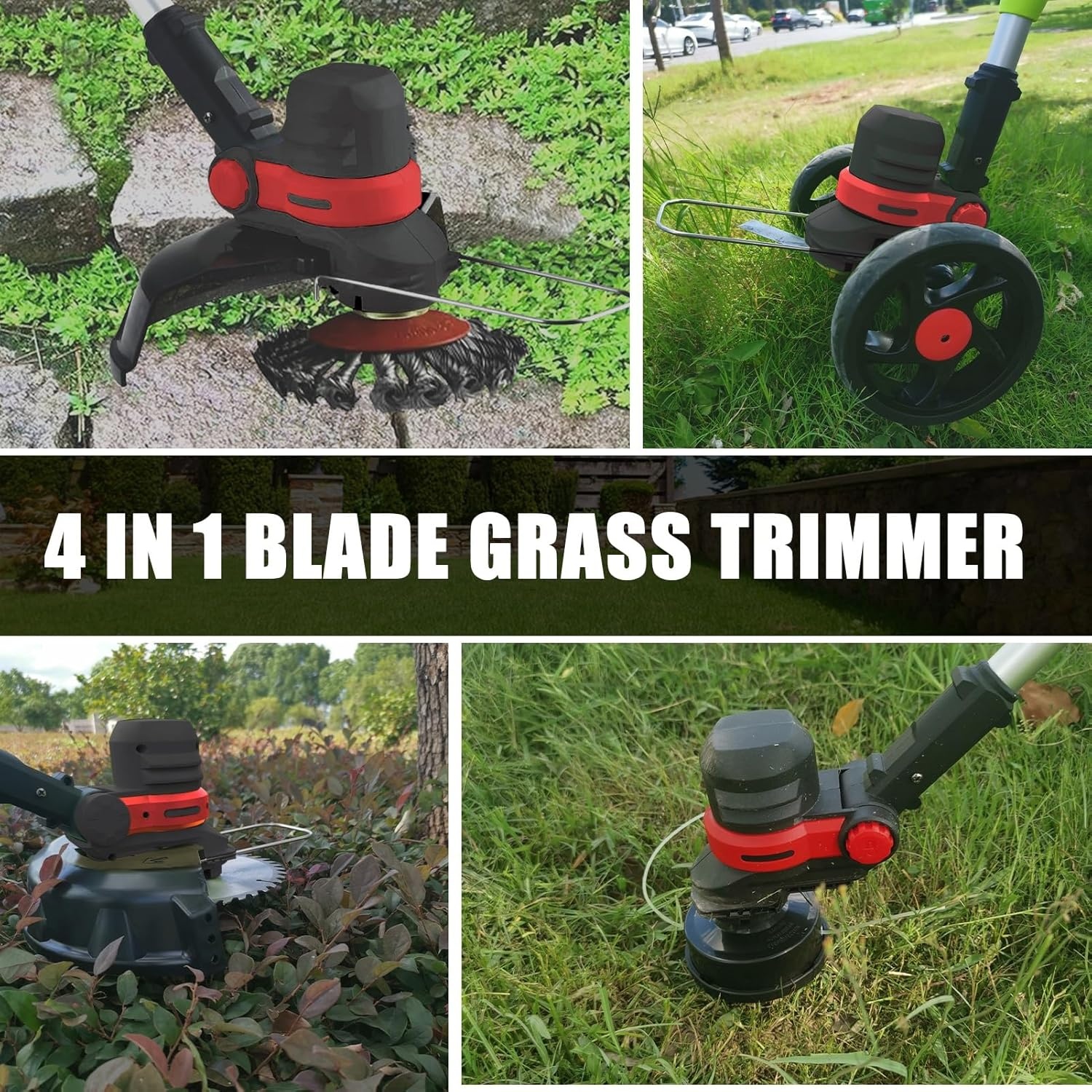 Accu Grastrimmer 4-in-1 Telescopisch met Koolborstelloze Motor en 2x 4.0Ah Batterijen