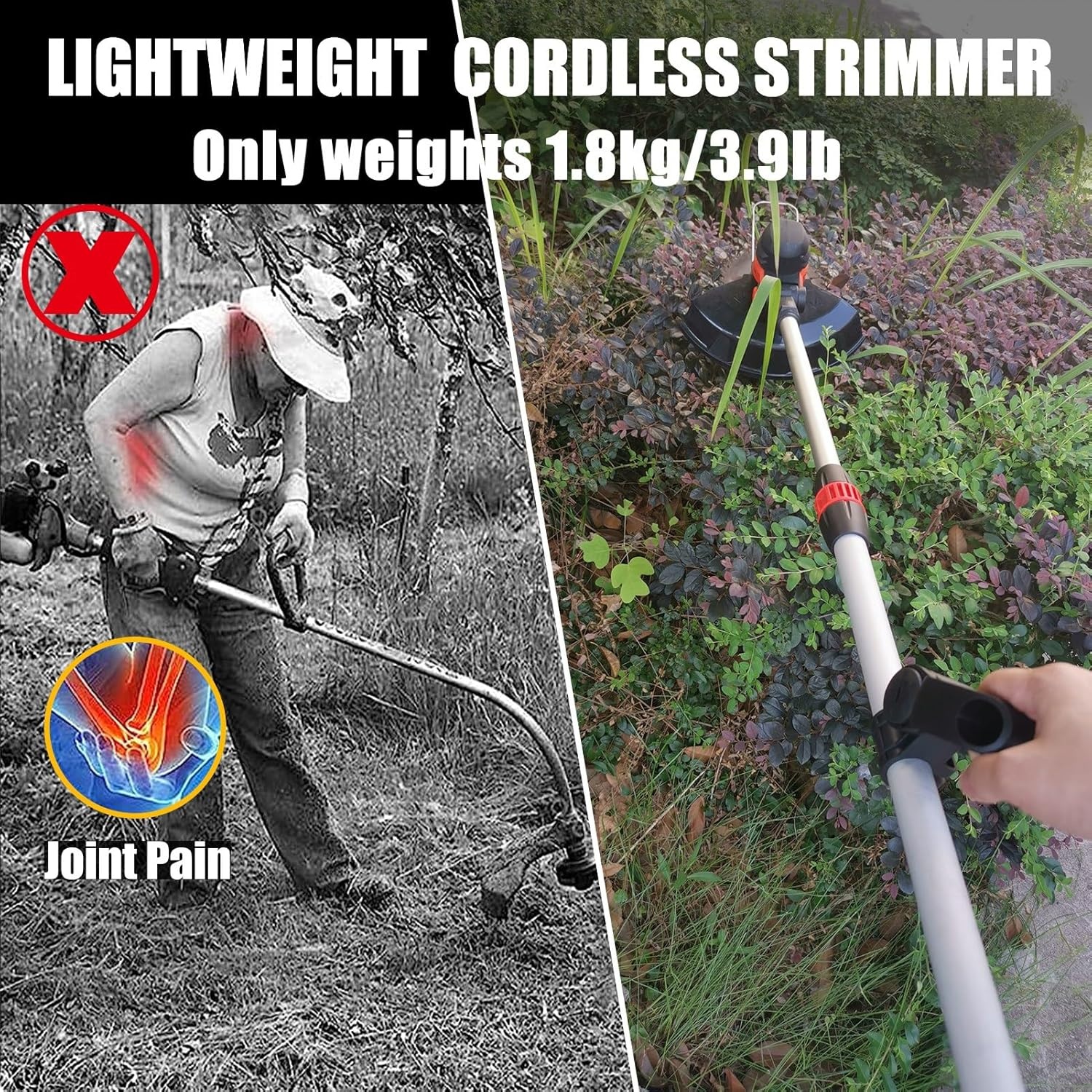Accu Grastrimmer 4-in-1 Telescopisch met Koolborstelloze Motor en 2x 4.0Ah Batterijen