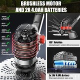 Accu Grastrimmer 4-in-1 Telescopisch met Koolborstelloze Motor en 2x 4.0Ah Batterijen