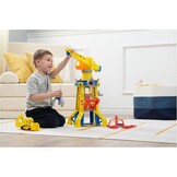 Rubble & Crew - Bark Yard Kraantoren-speelset met Rubble-figuurtje en 340 g Kinetic Build-It speelzand