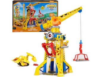 Rubble & Crew - Bark Yard Kraantoren-speelset met Rubble-figuurtje en 340 g Kinetic Build-It speelzand