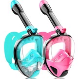 Seaview Snorkelmasker, volgelaatsmasker, 180 graden, duikmasker voor volwassenen en kinderen, anti-lek en anti-condens-snorkelset
