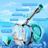 Seaview Snorkelmasker, volgelaatsmasker, 180 graden, duikmasker voor volwassenen en kinderen, anti-lek en anti-condens-snorkelset