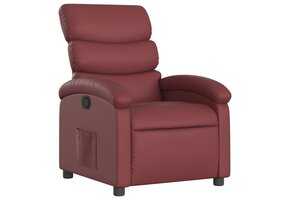 Verstelbare Wijnrode Kunstleren Fauteuil - 35% Korting!