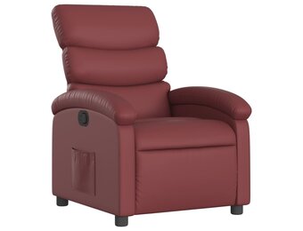 vidaXL Fauteuil verstelbaar kunstleer wijnrood