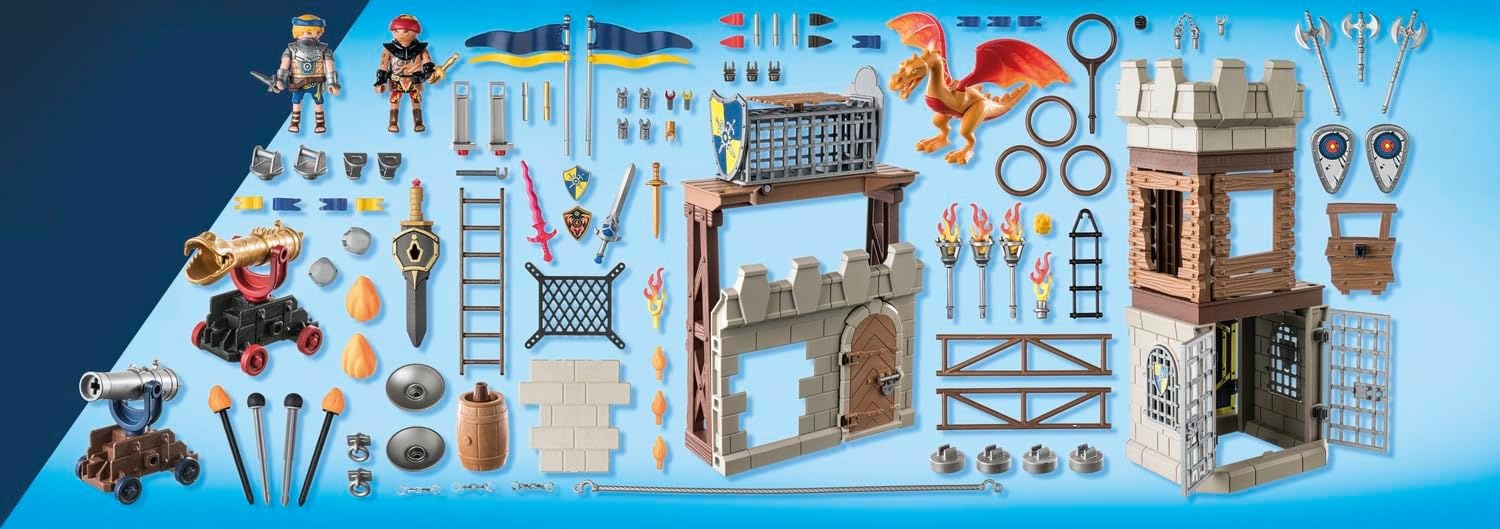 PLAYMOBIL Novelmore 71298 Novelmore vs. Burnham Raiders - Toernooi arena, episch gevecht tussen de Novelmore ridder Arwynn en Burnham Raider Dash, speelgoed voor kinderen vanaf 4 jaar