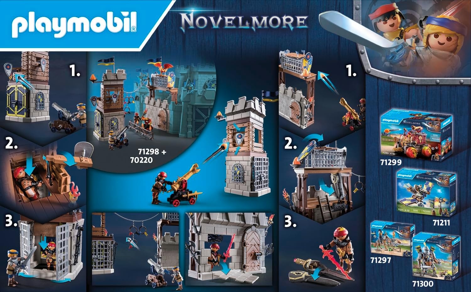 PLAYMOBIL Novelmore 71298 Novelmore vs. Burnham Raiders - Toernooi arena, episch gevecht tussen de Novelmore ridder Arwynn en Burnham Raider Dash, speelgoed voor kinderen vanaf 4 jaar