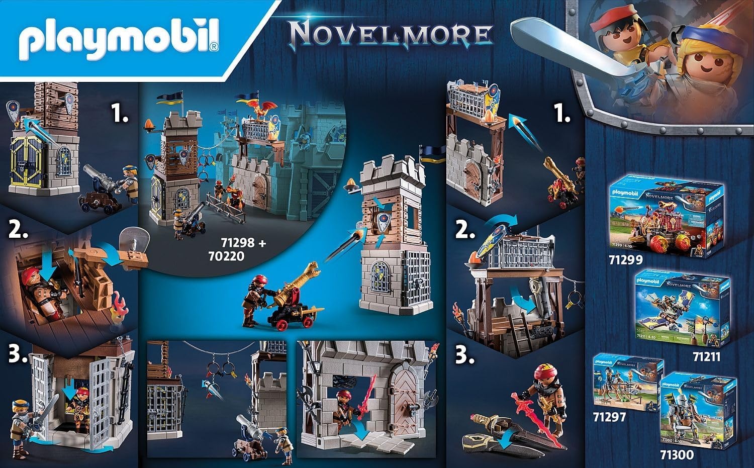 PLAYMOBIL Novelmore 71298 Novelmore vs. Burnham Raiders - Toernooi arena, episch gevecht tussen de Novelmore ridder Arwynn en Burnham Raider Dash, speelgoed voor kinderen vanaf 4 jaar