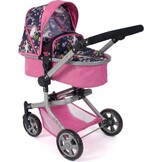 Bayer Chic 2000® 2in1 Puppenwagen Mika – Jeans Pink – faltbar – höhenverstellbarer Griff 47-80 cm – modernes Gestell – Puppen bis 52 cm – 4-8 J.