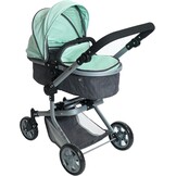Bayer Chic 2000® 2in1 Puppenwagen Mika – Jeans Pink – faltbar – höhenverstellbarer Griff 47-80 cm – modernes Gestell – Puppen bis 52 cm – 4-8 J.