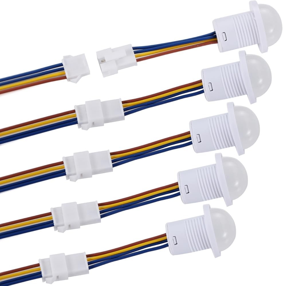 Greluma 5 stuks 110V/220V PIR-infraroodsensorschakelaar, mini-infraroodbewegingsdetector voor binneninstallatie