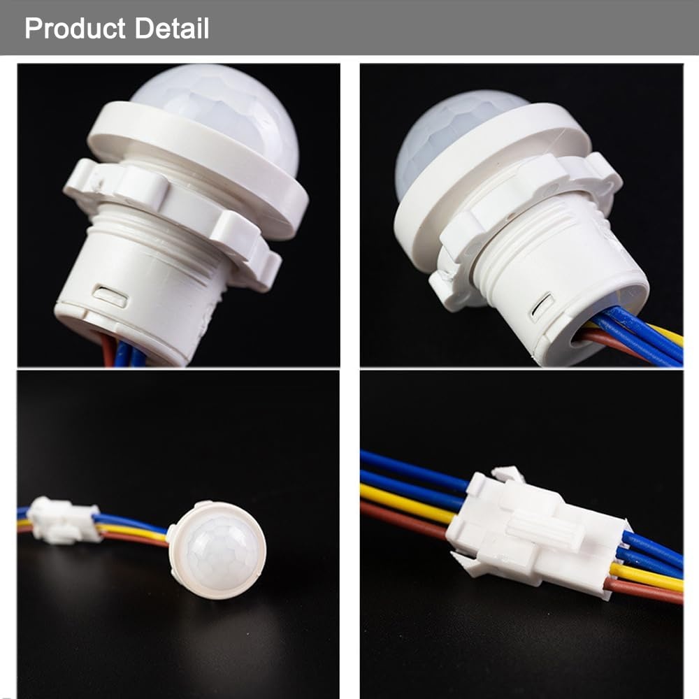 Greluma 5 stuks 110V/220V PIR-infraroodsensorschakelaar, mini-infraroodbewegingsdetector voor binneninstallatie