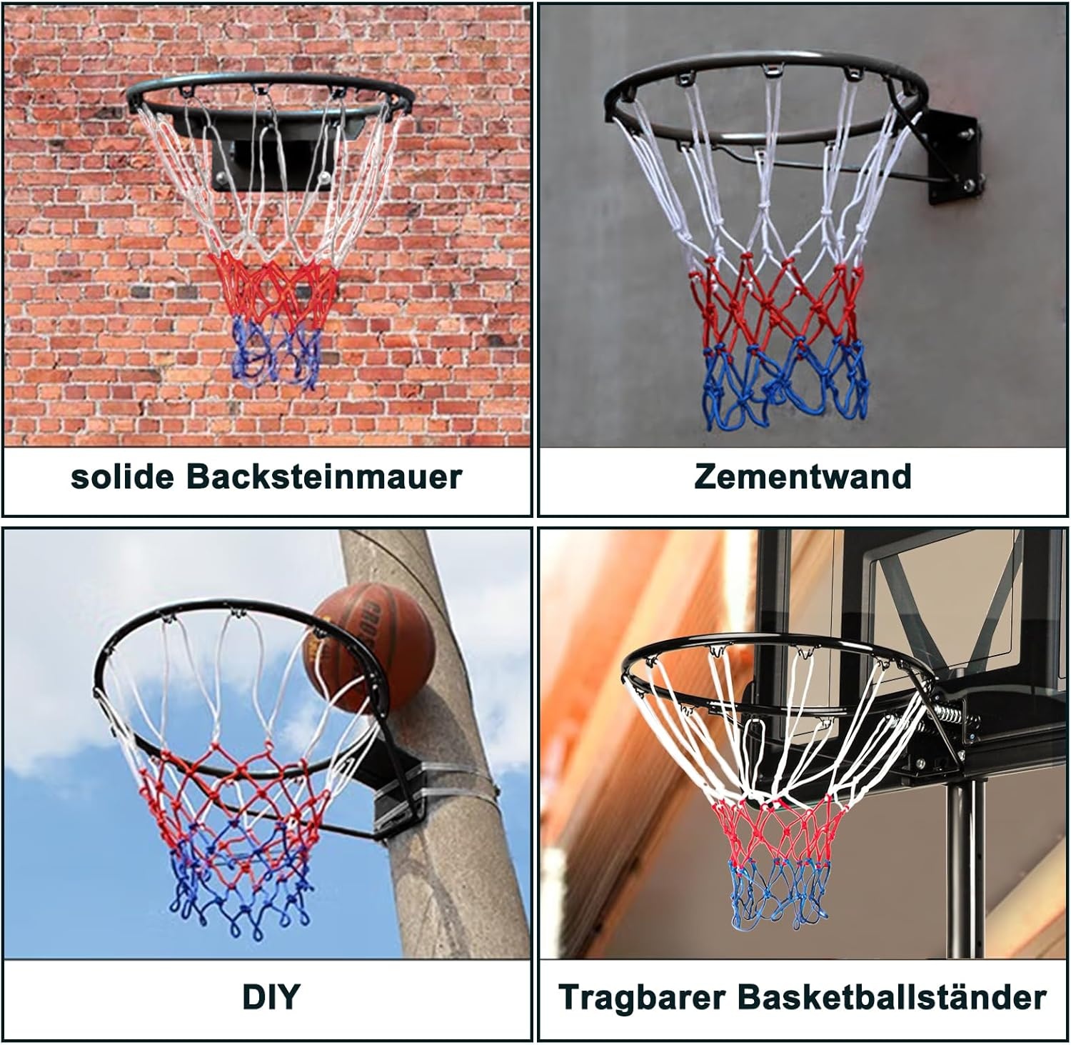 Dripex Basketbalring 45 cm met Net - Wandmontage