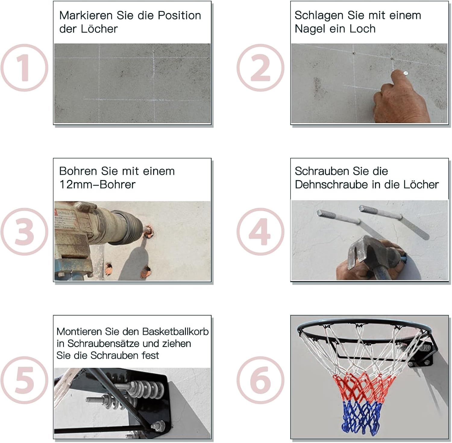 Dripex Basketbalring 45 cm met Net - Wandmontage