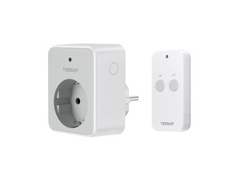 TESSAN Draadloos stopcontact met afstandsbediening, stopcontact met 30,5 m bereik, 3600 W binnen, schakelbaar met magnetisch, programmeerbaar
