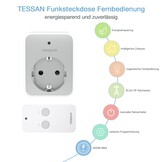 TESSAN Draadloos stopcontact met afstandsbediening, stopcontact met 30,5 m bereik, 3600 W binnen, schakelbaar met magnetisch, programmeerbaar