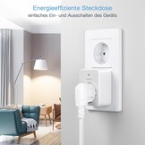 TESSAN Draadloos stopcontact met afstandsbediening, stopcontact met 30,5 m bereik, 3600 W binnen, schakelbaar met magnetisch, programmeerbaar