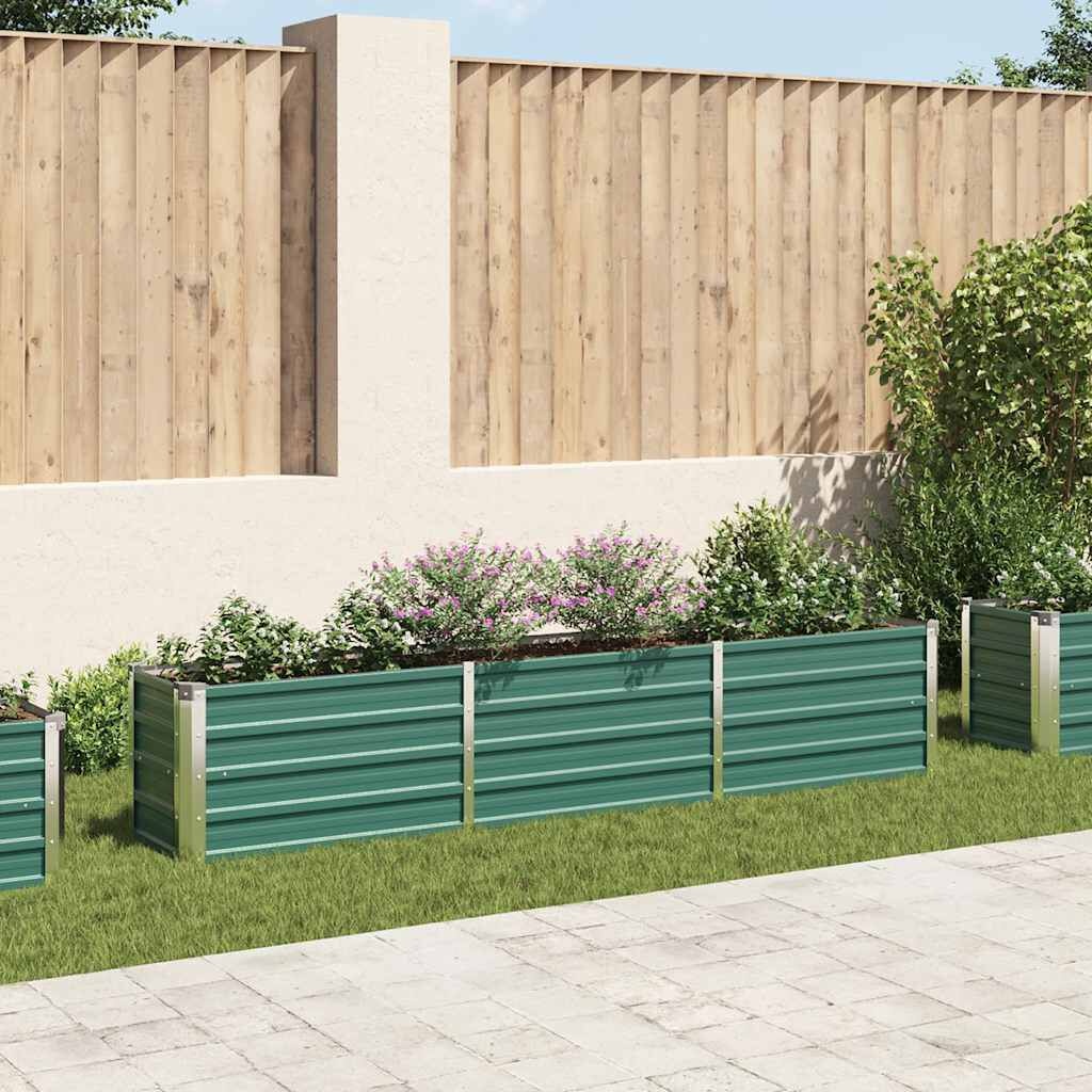 vidaXL Plantenbak verhoogd 240x40x45 cm gegalvaniseerd staal groen