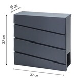 Brievenbus Modern Antraciet - 37x37x10 cm