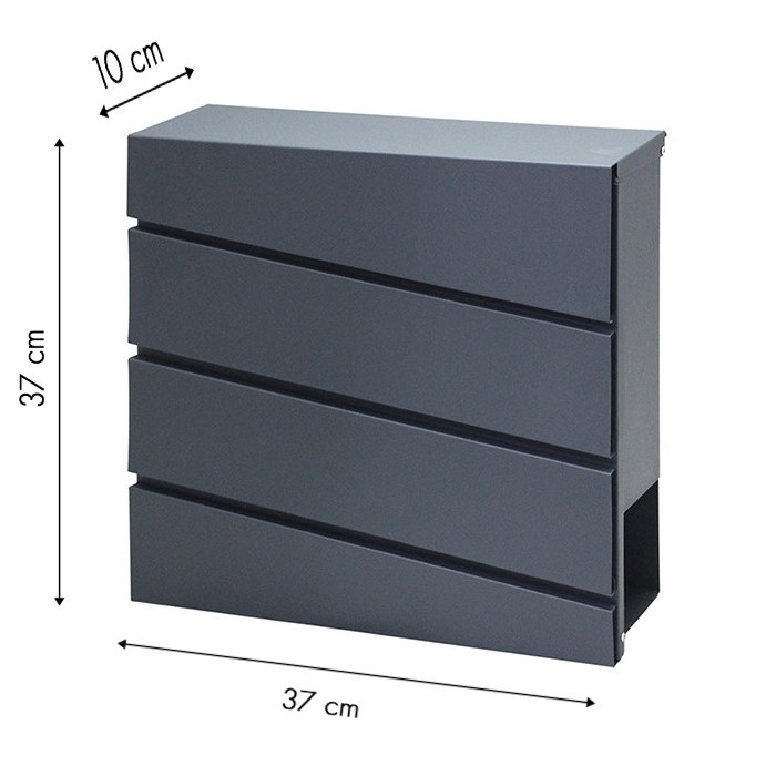 Brievenbus Modern Antraciet - 37x37x10 cm