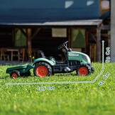 FALK Farm Lander pedaaltractor met aanhanger, vanaf 2 jaar, 50% gerecycled kunststof, gemaakt in Frankrijk, stuur met claxon-2054L, 2054L, donkergroen, 2054L
