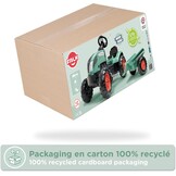 FALK Farm Lander pedaaltractor met aanhanger, vanaf 2 jaar, 50% gerecycled kunststof, gemaakt in Frankrijk, stuur met claxon-2054L, 2054L, donkergroen, 2054L