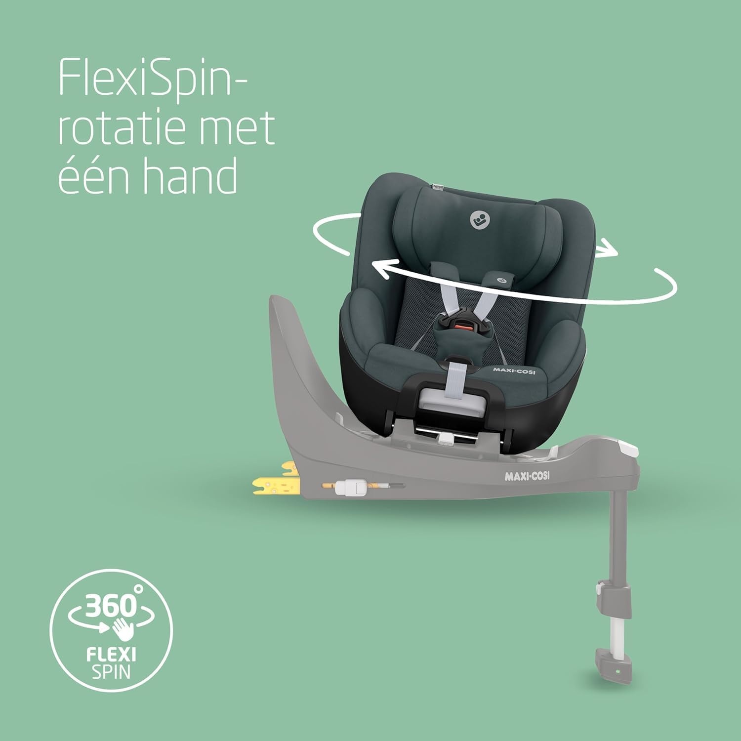 Maxi-Cosi Pearl 360 i-Size Autostoel, 3 maanden - 4 jaar (61-105 cm), 360 Draaibare Autostoel, Met één hand draaibaar, ClimaFlow, Easy-in harnas, G-CELL-technologie, Authentic Graphite