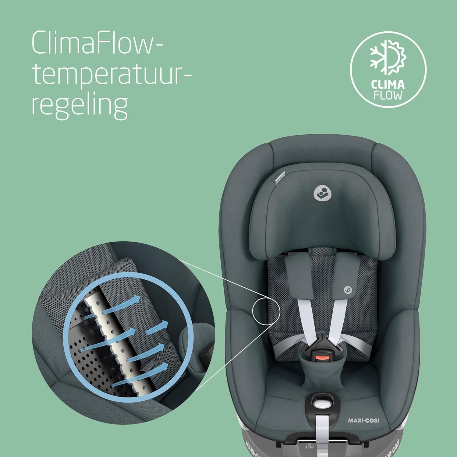 Maxi-Cosi Pearl 360 i-Size Autostoel, 3 maanden - 4 jaar (61-105 cm), 360 Draaibare Autostoel, Met één hand draaibaar, ClimaFlow, Easy-in harnas, G-CELL-technologie, Authentic Graphite