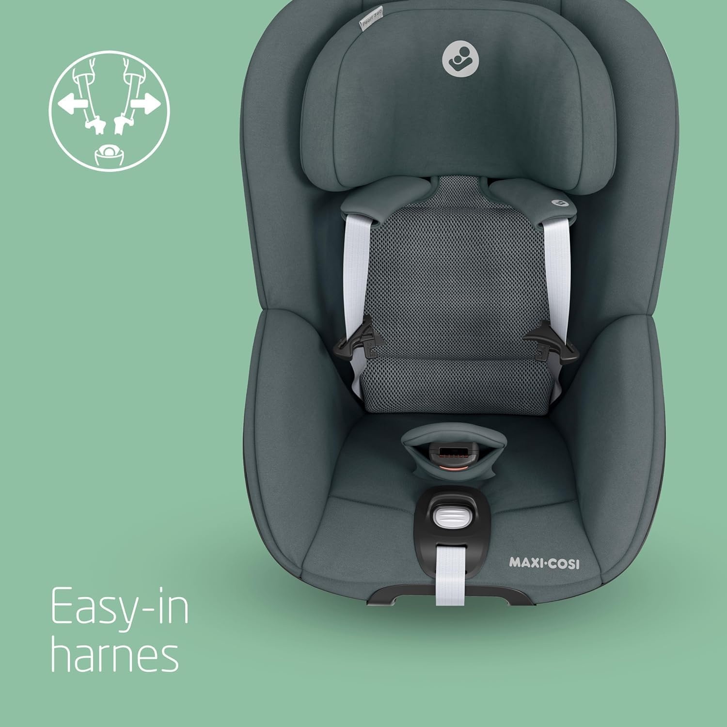 Maxi-Cosi Pearl 360 i-Size Autostoel, 3 maanden - 4 jaar (61-105 cm), 360 Draaibare Autostoel, Met één hand draaibaar, ClimaFlow, Easy-in harnas, G-CELL-technologie, Authentic Graphite