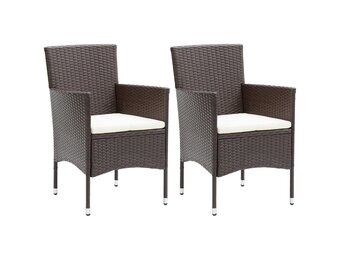 vidaXL Tuinstoelen 2 st poly rattan bruin