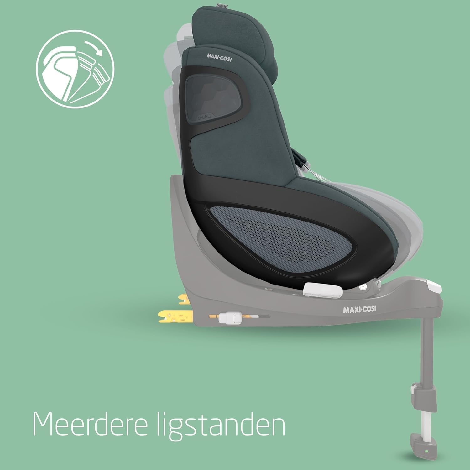 Maxi-Cosi Pearl 360 i-Size Autostoel, 3 maanden - 4 jaar (61-105 cm), 360 Draaibare Autostoel, Met één hand draaibaar, ClimaFlow, Easy-in harnas, G-CELL-technologie, Authentic Graphite