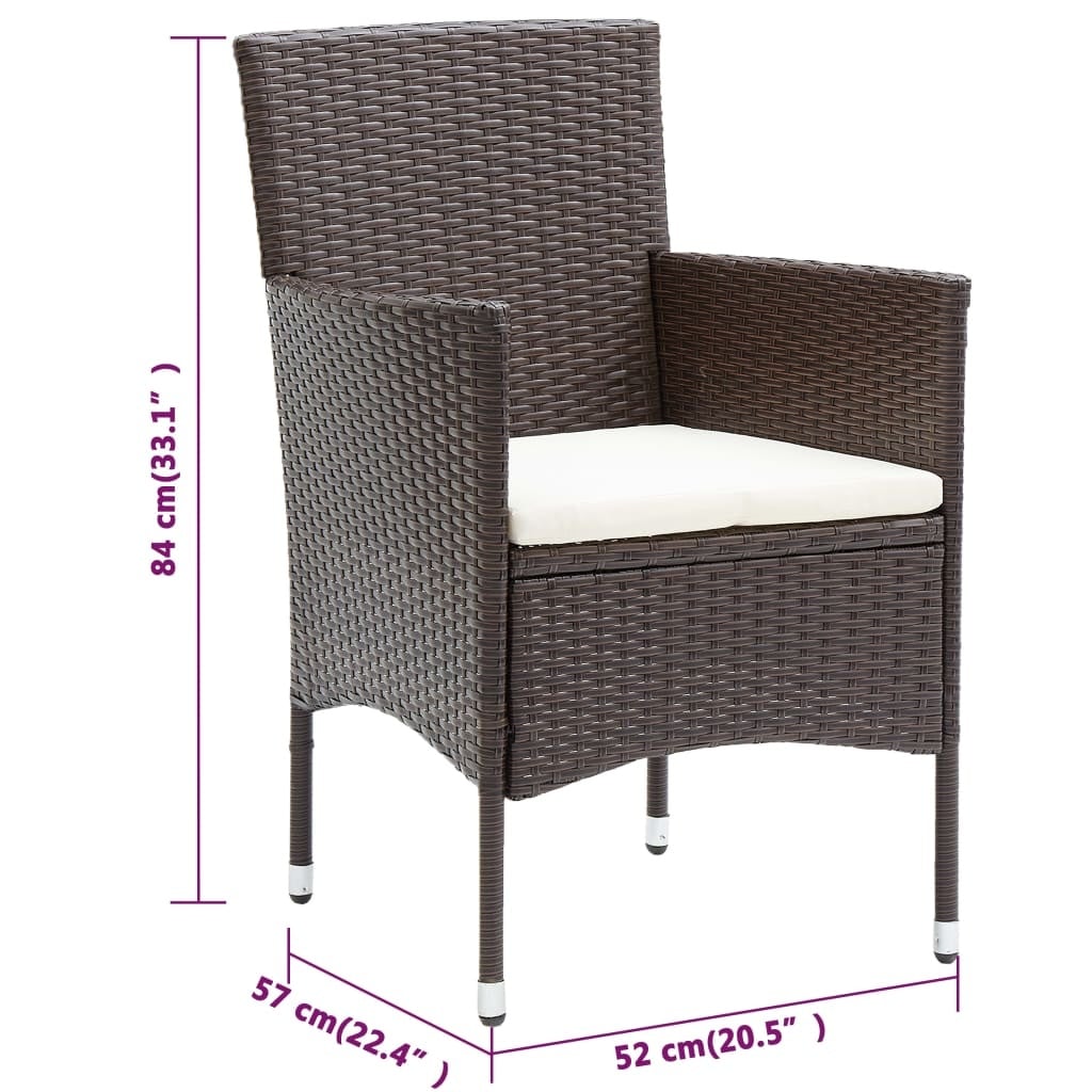 vidaXL Tuinstoelen 2 st poly rattan bruin