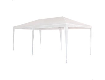Aktive Garden 53992 paviljoen van kunststof, wit, 300 x 600 x 255 cm, met stalen buizen
