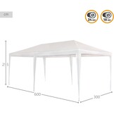 Aktive Garden 53992 paviljoen van kunststof, wit, 300 x 600 x 255 cm, met stalen buizen