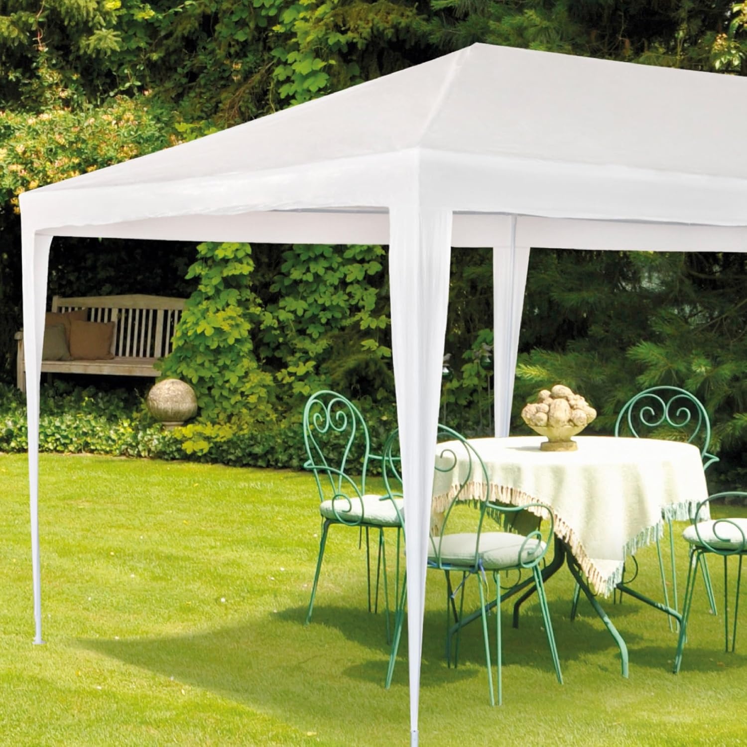 Aktive Garden 53992 paviljoen van kunststof, wit, 300 x 600 x 255 cm, met stalen buizen