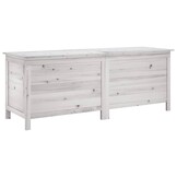 vidaXL Tuinbox 150x50x56,5 cm massief vurenhout wit