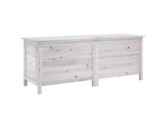 vidaXL Tuinbox 150x50x56,5 cm massief vurenhout wit